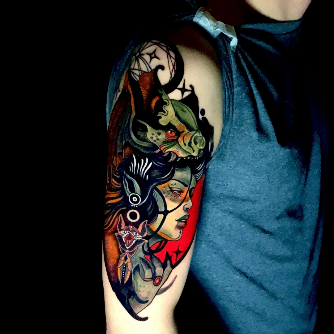 Neo Traditional Color Tattoo