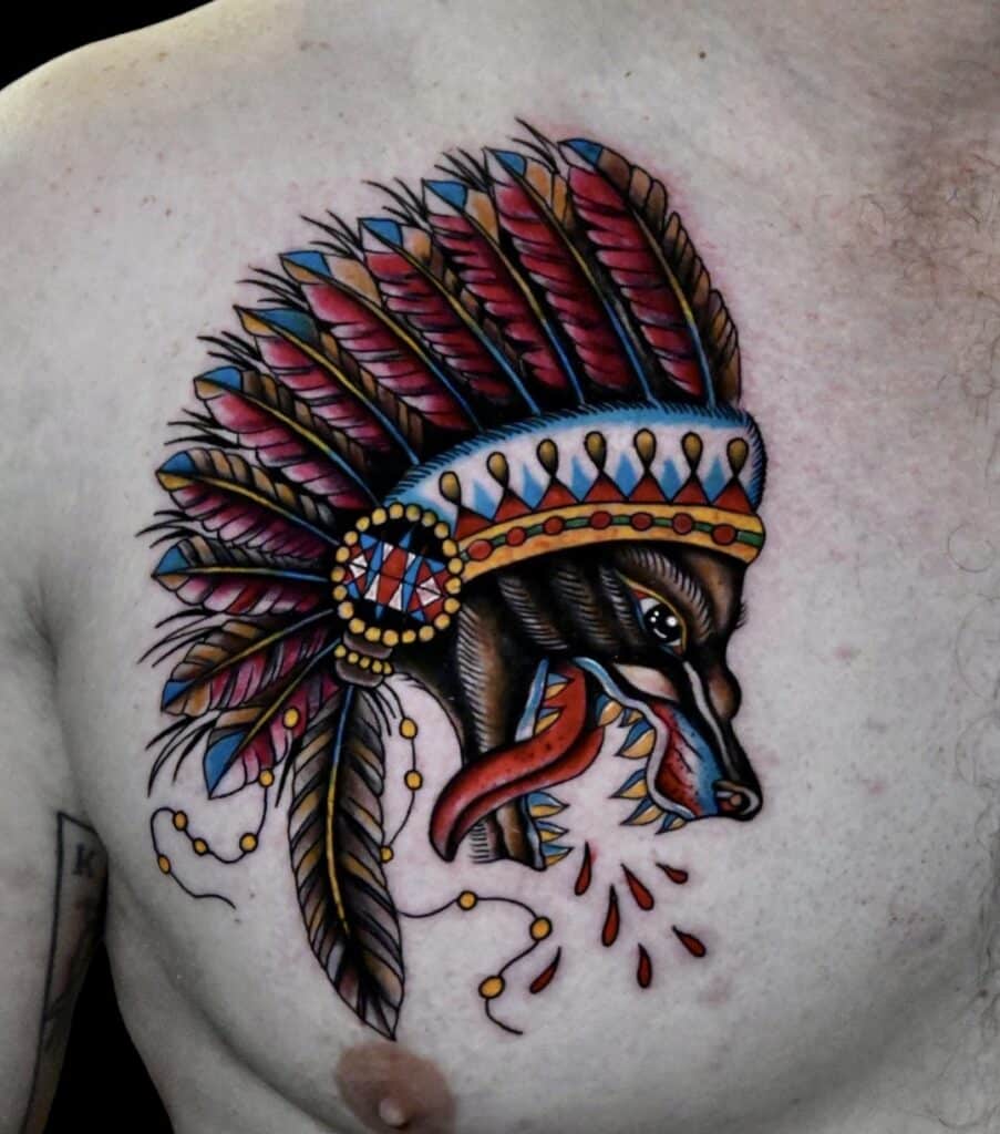 A tribal wolf tattoo in black Stock Vector | Adobe Stock